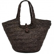 Straw Tote: Woven Corn Husk - Brown - BG-R11048BN